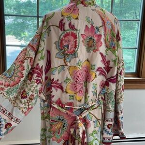 Zara floral pink split leg kimono